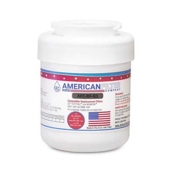 American Filter Co AFC Brand AFC-RF-G1, Compatible to GE MWF Refrigerator Water Filters (1PK) Made by AFC MWF-AFC-RF-G1-1-67755